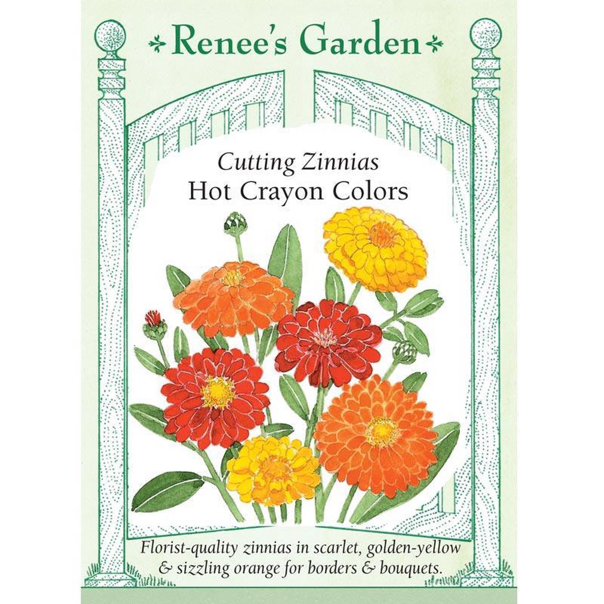 Hot Crayon Colors Cutting Zinnia Flower Seed Mix