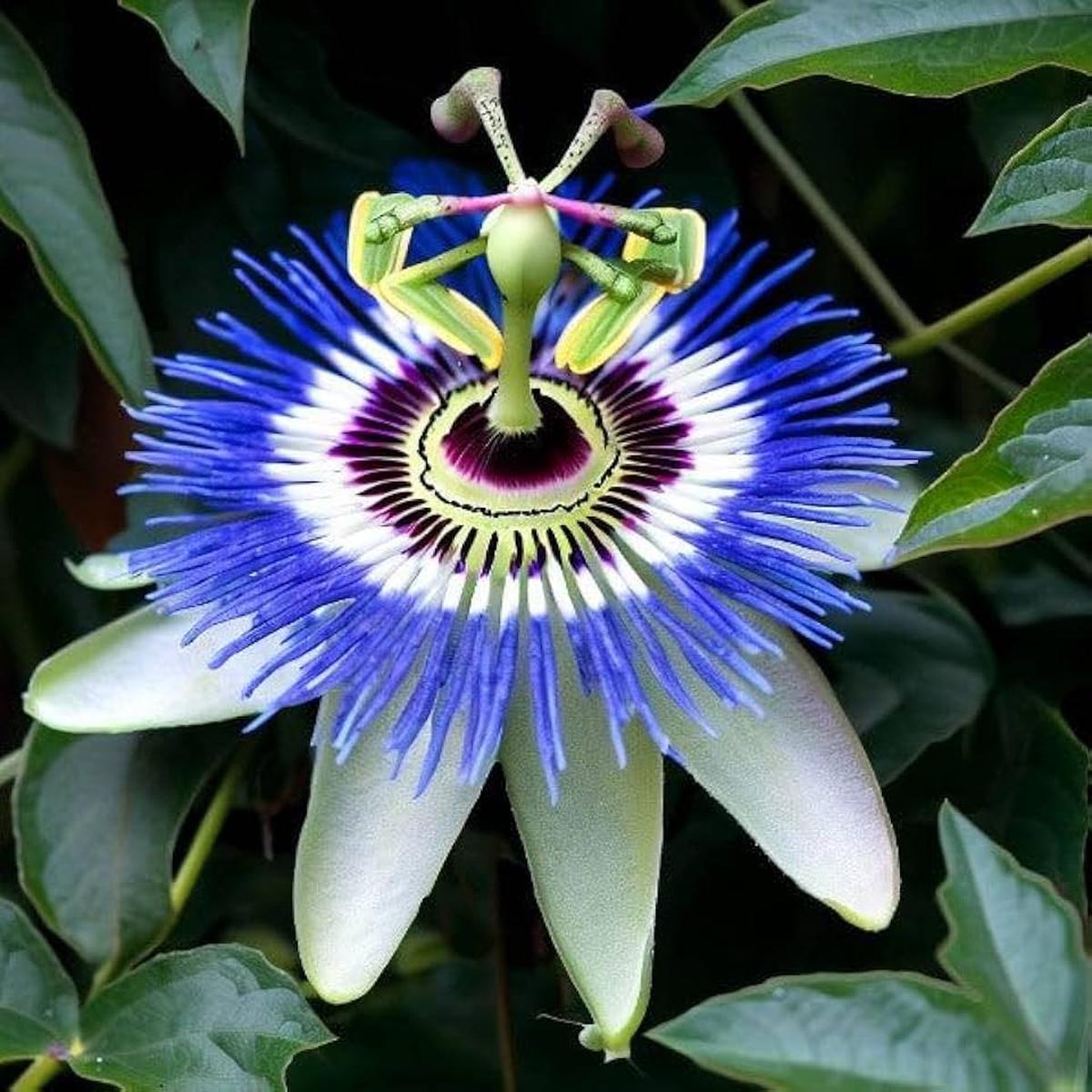 Sky Blue White Passion Flower Seeds for Planting  Fragrant Blossoms, Heirloom & Non-GMO Garden Seeds