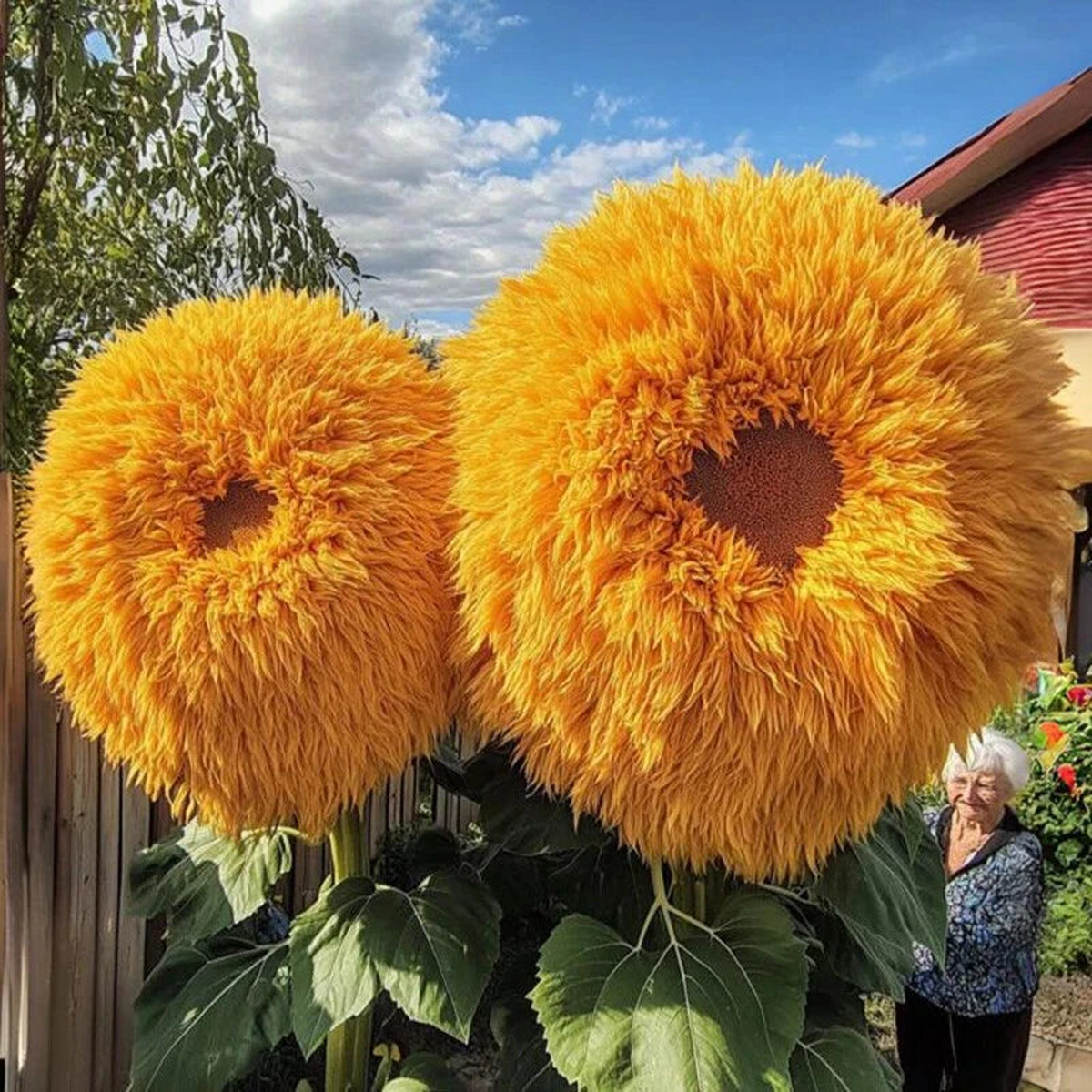 Rare Yellow Enchanting Giant Teddy Bear Sunflower Seeds  Heirloom, Non-GMO, High Germination Organic Garden Seeds