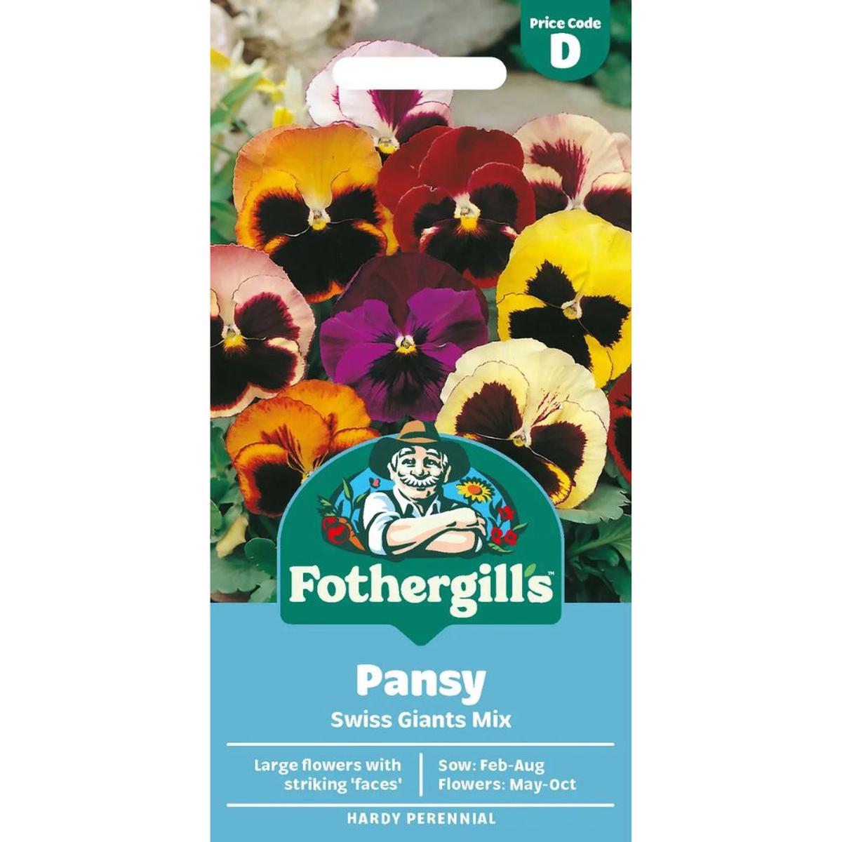 Mr Fothergills Pansy Swiss Giants Mixed Seeds