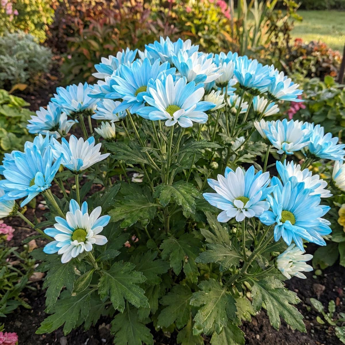 Sky Blue & White Chrysanthemum Flower seeds for Planting Cottage Garden Essential Heirloom & GMO Free Seeds for Home Garden Sale