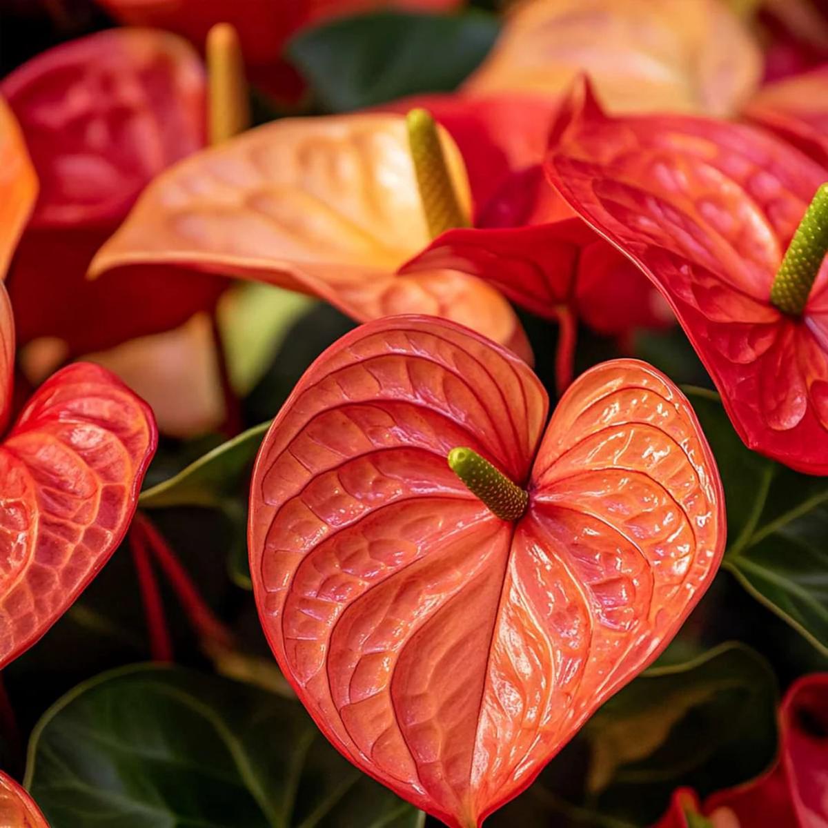 Anthurium Orange Flower seeds for Planting - Pollinator Friendly, Heirloom & GMO Free Seeds for Home Garden | High Germination Organic Garden Seeds