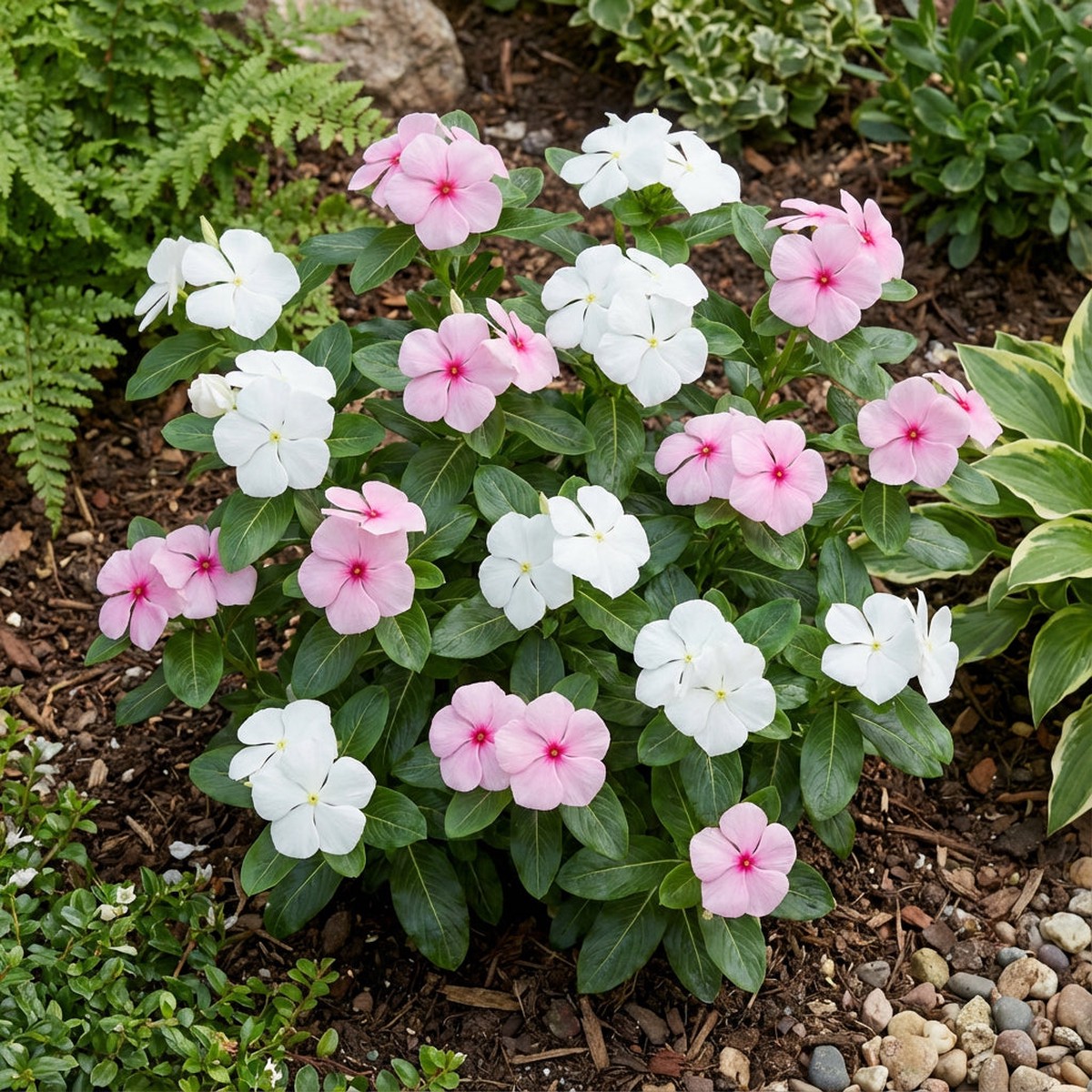 White Pink Periwinkle Flower Seeds for Planting Create a Beautiful Garden Display with Lovely Blossoms