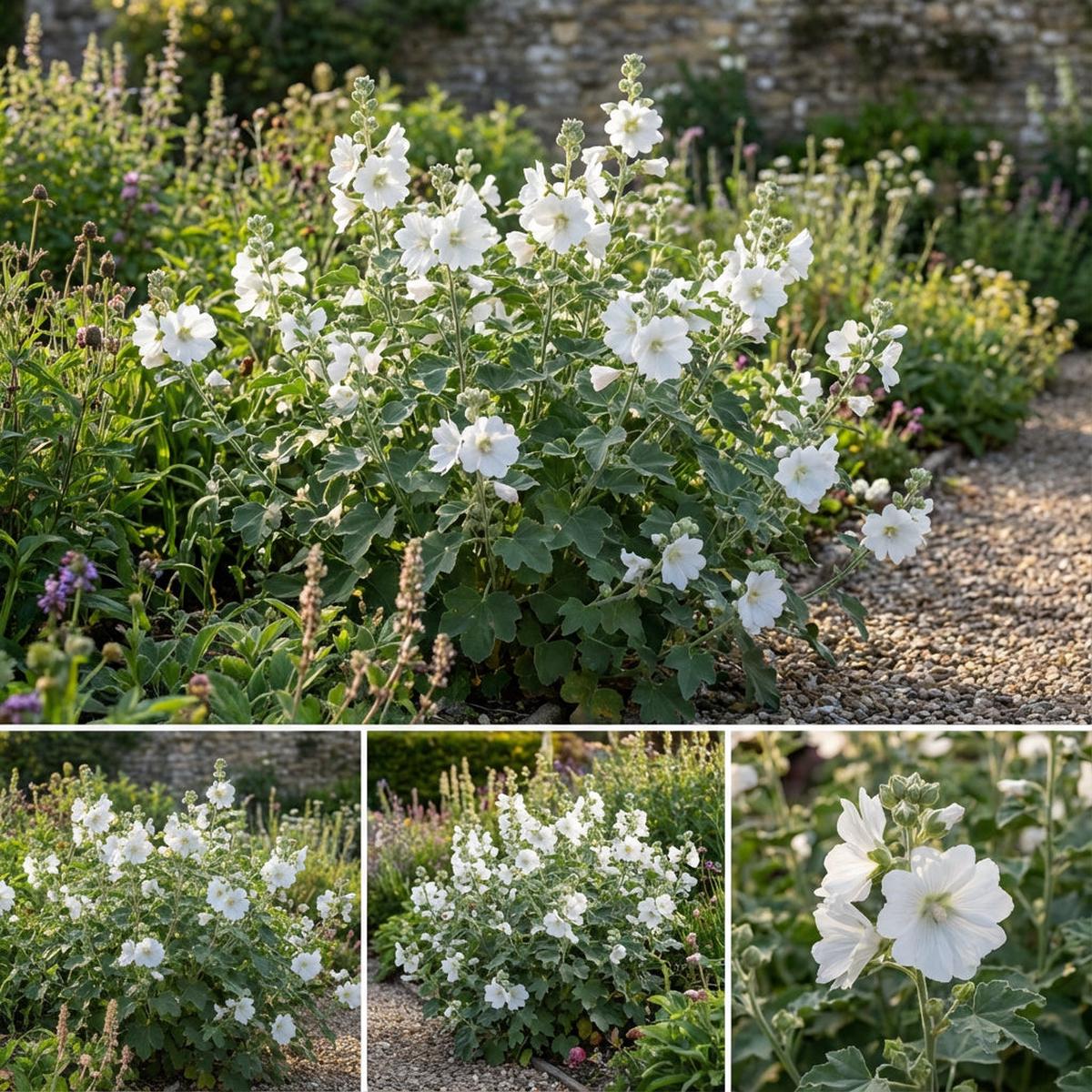 White Lavatera Flower Seeds for Stunning Garden Displays Seed for Beautiful Blossoms and Easy Care