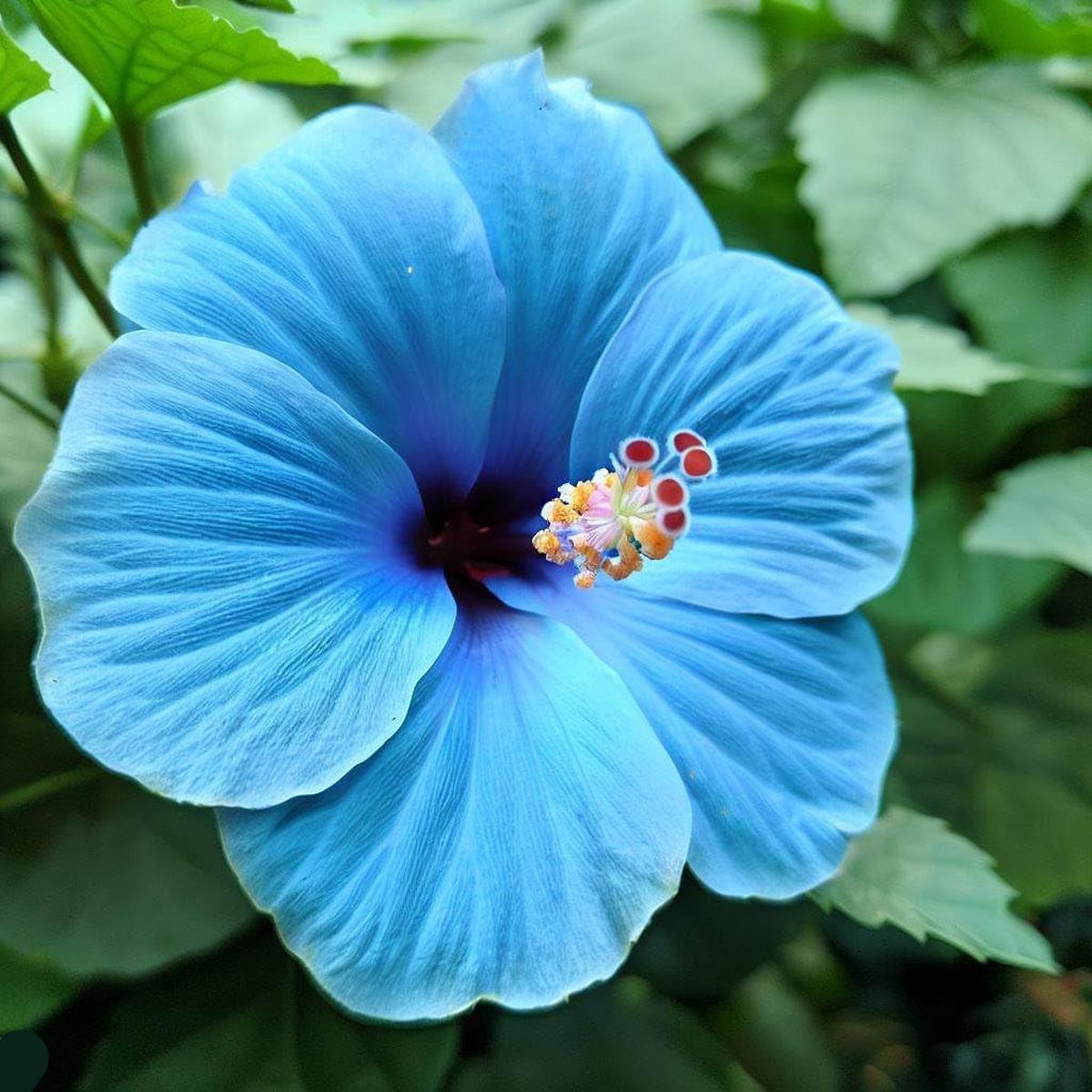 Blue & White Hibiscus Flower Seeds for Planting Heirloom Non-GMO Organic Garden Seeds, High Germination