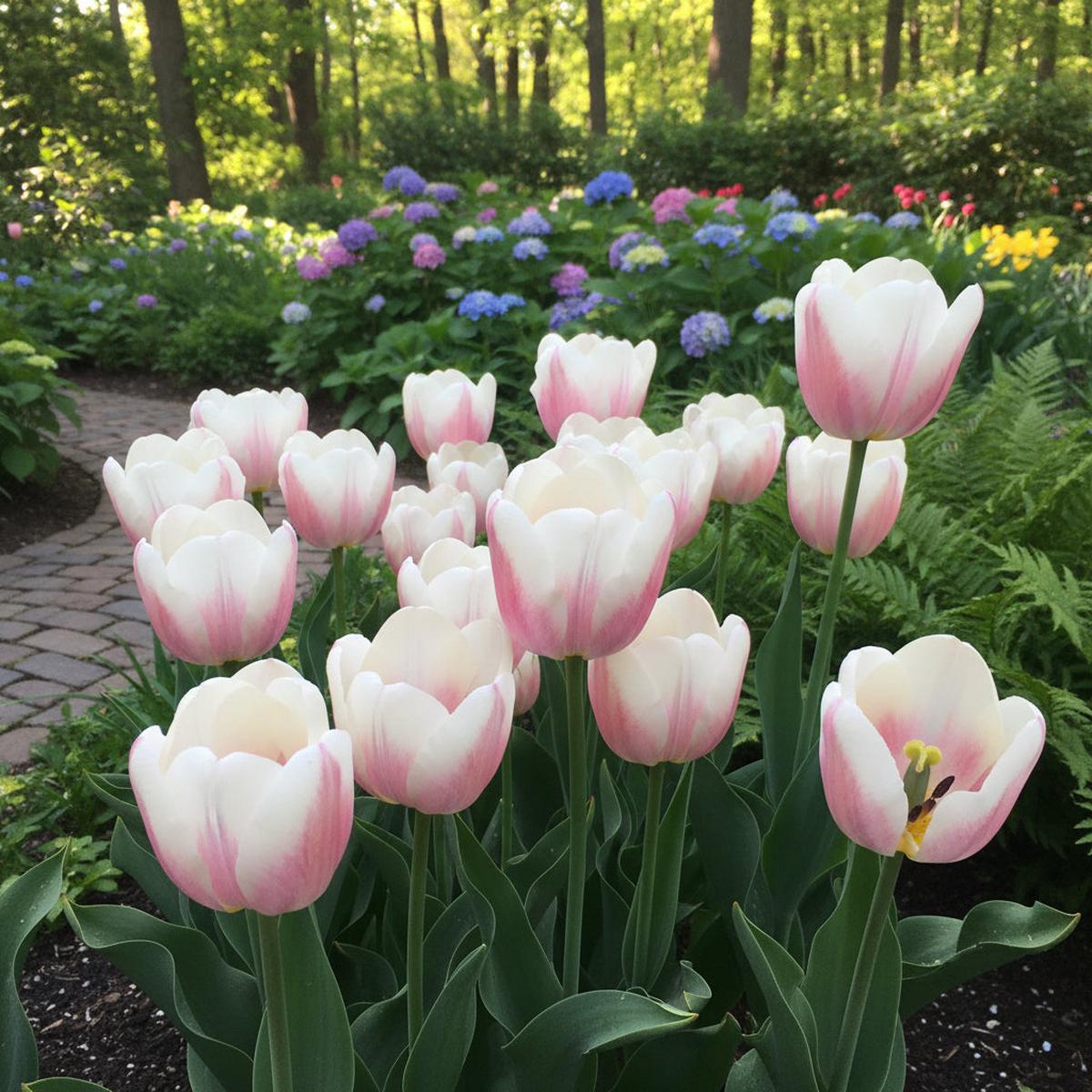 White and Pink Tulip Flower Seeds for Vibrant Spring Planting