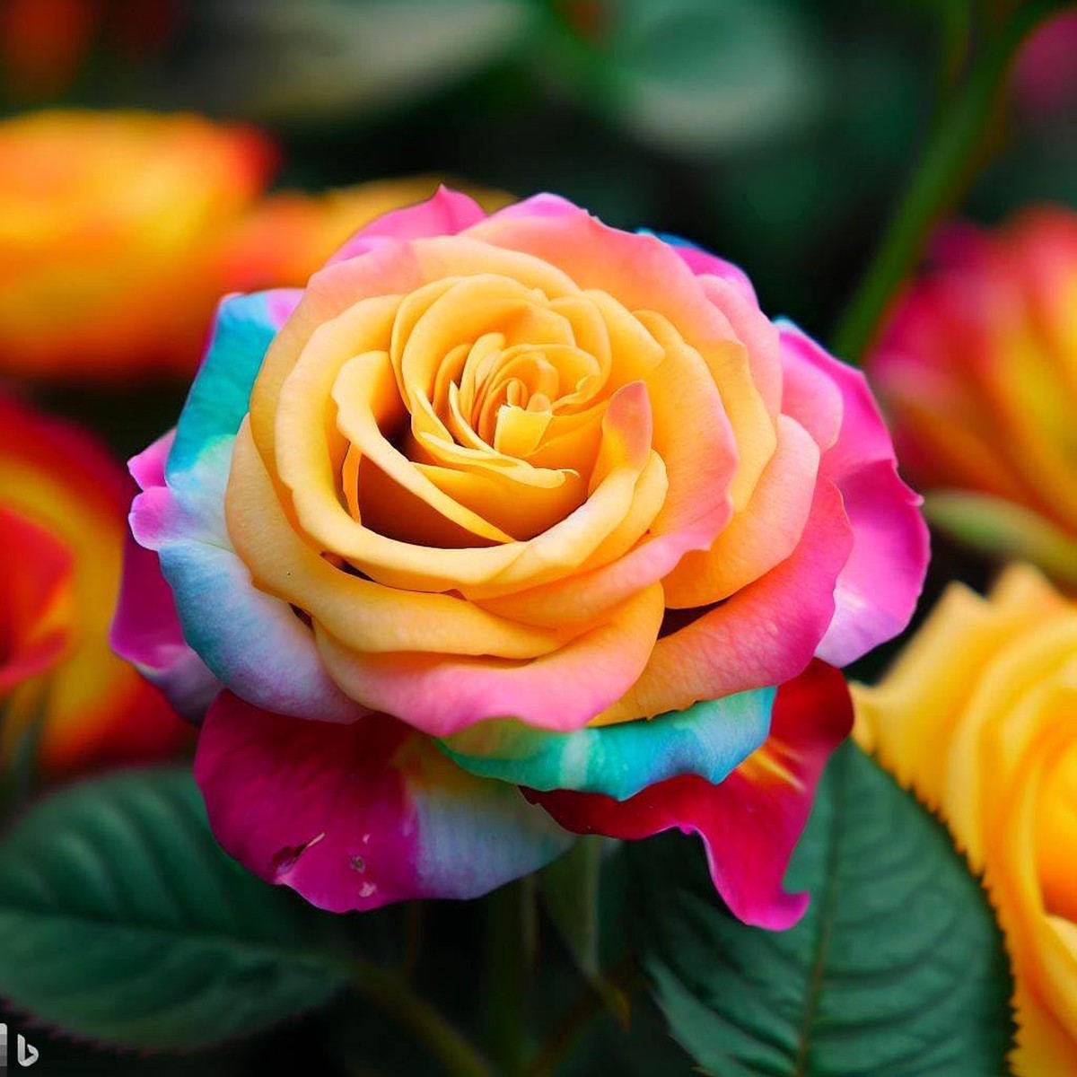 Yellow Rainbow Rose Flower Seeds Heirloom Non-GMO High Germination Seeds for Planting