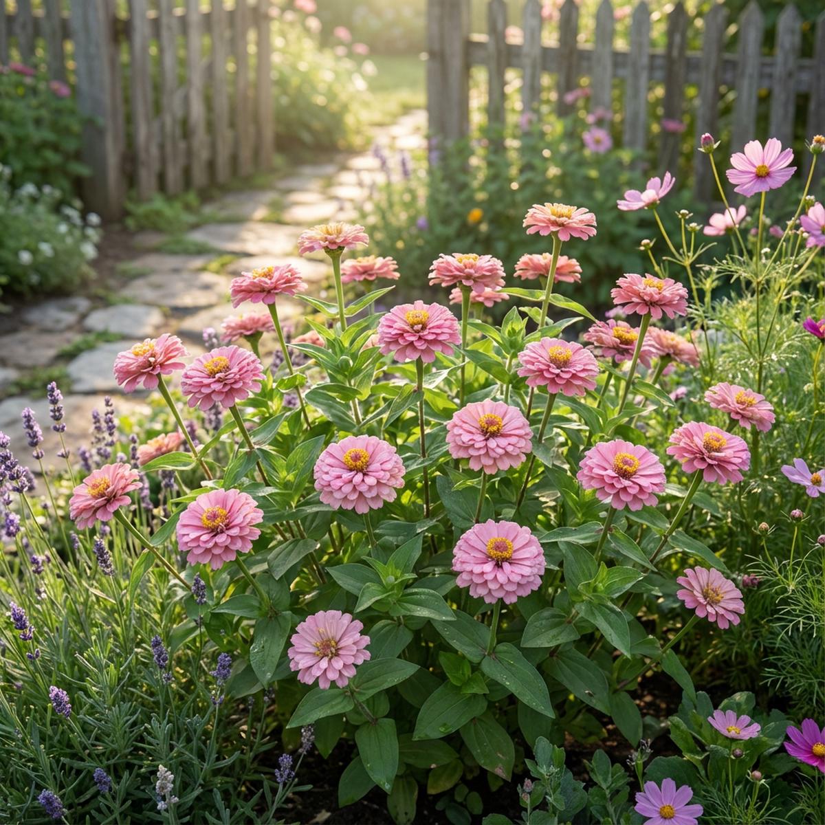 Zinnia Light Pink Flowering Seeds for Exotic Planting