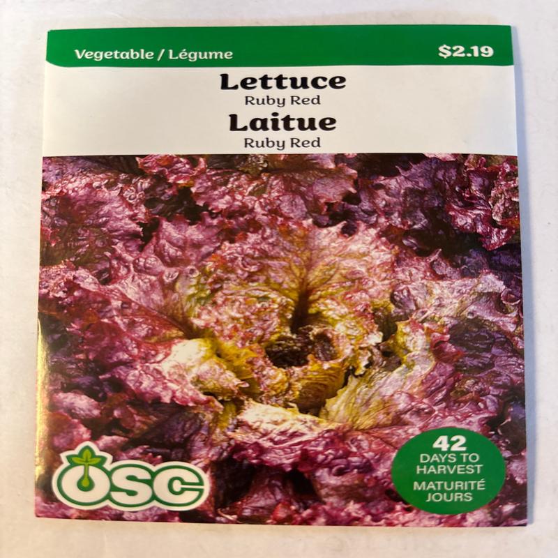 Lettuce Seed Packets - Ruby Red