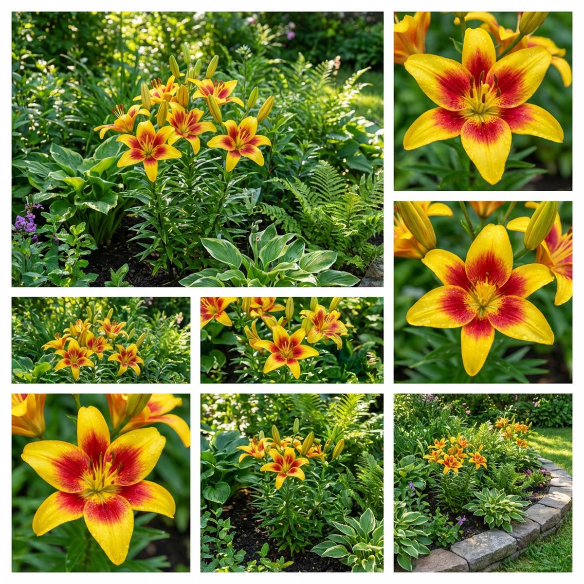 Yellow Red Lilium Flower Seeds Planting Bright
