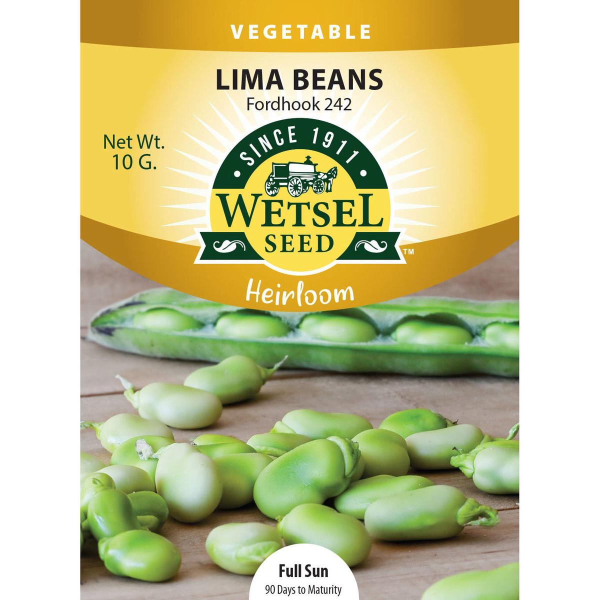 Wetsel Seed Heirloom Bean Lima Fordhook 242 Seed