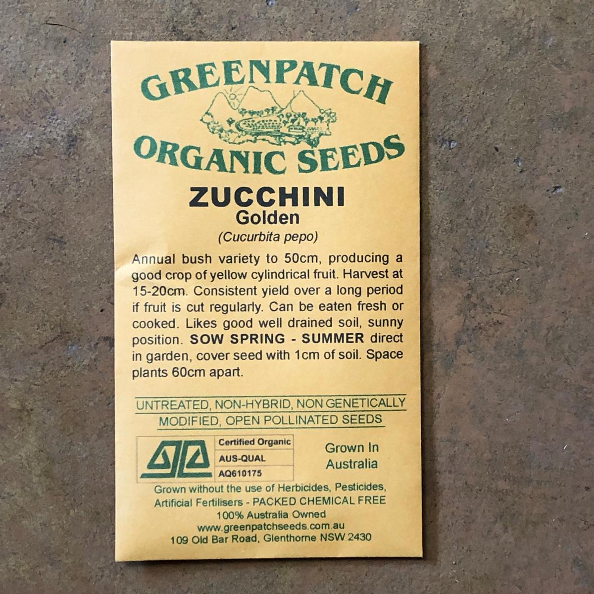 Zucchini 'Golden' Greenpatch Seeds
