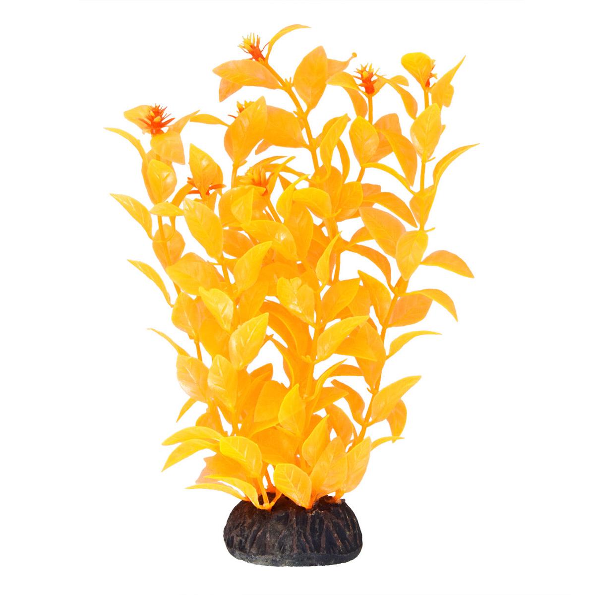Underwater Treasures Ludwigia Orange Plastic Plant - 8 inch
