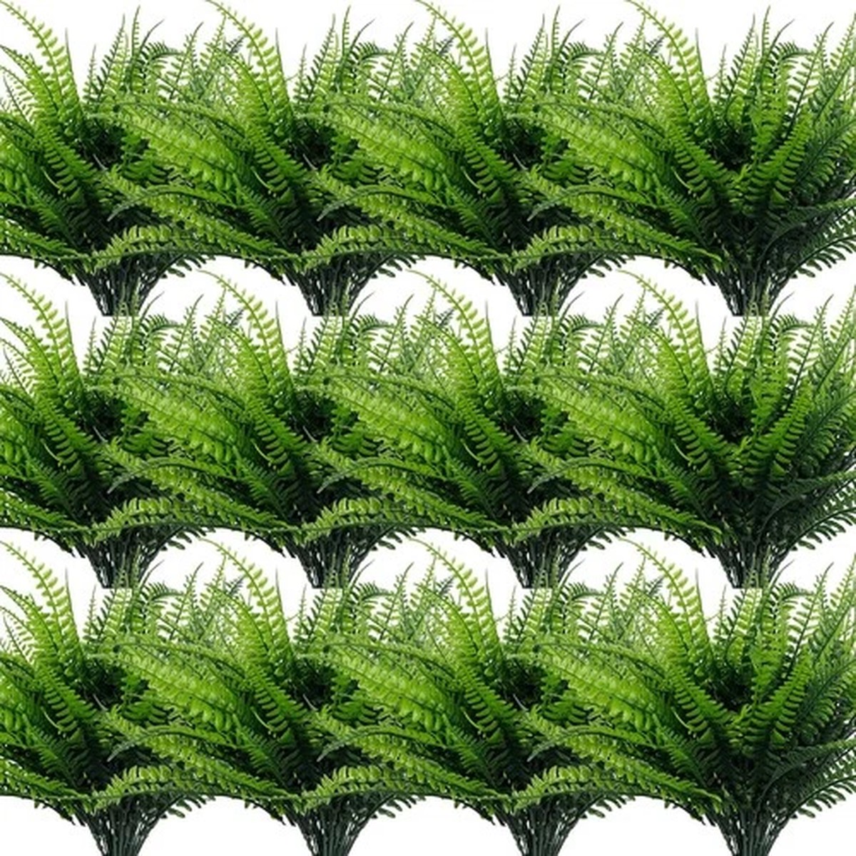 20 Pack UV Resistant Artificial Boston Fern Plants for Indoor Outdoor Decor