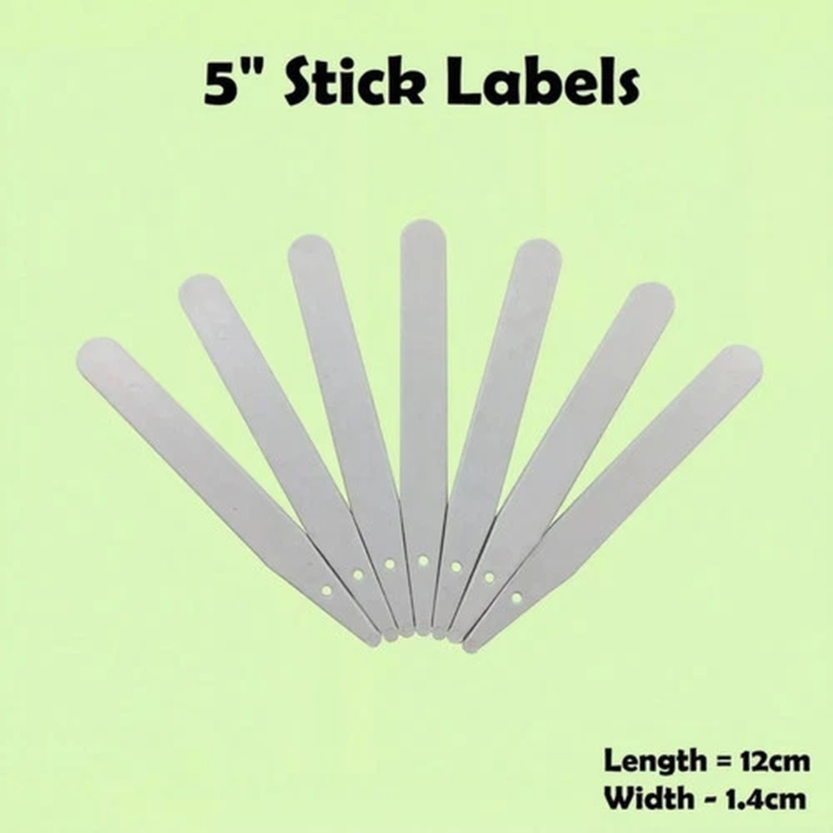 5" Seed Labels White Plastic Waterproof Garden Markers Plant Stick in 12cm Tray