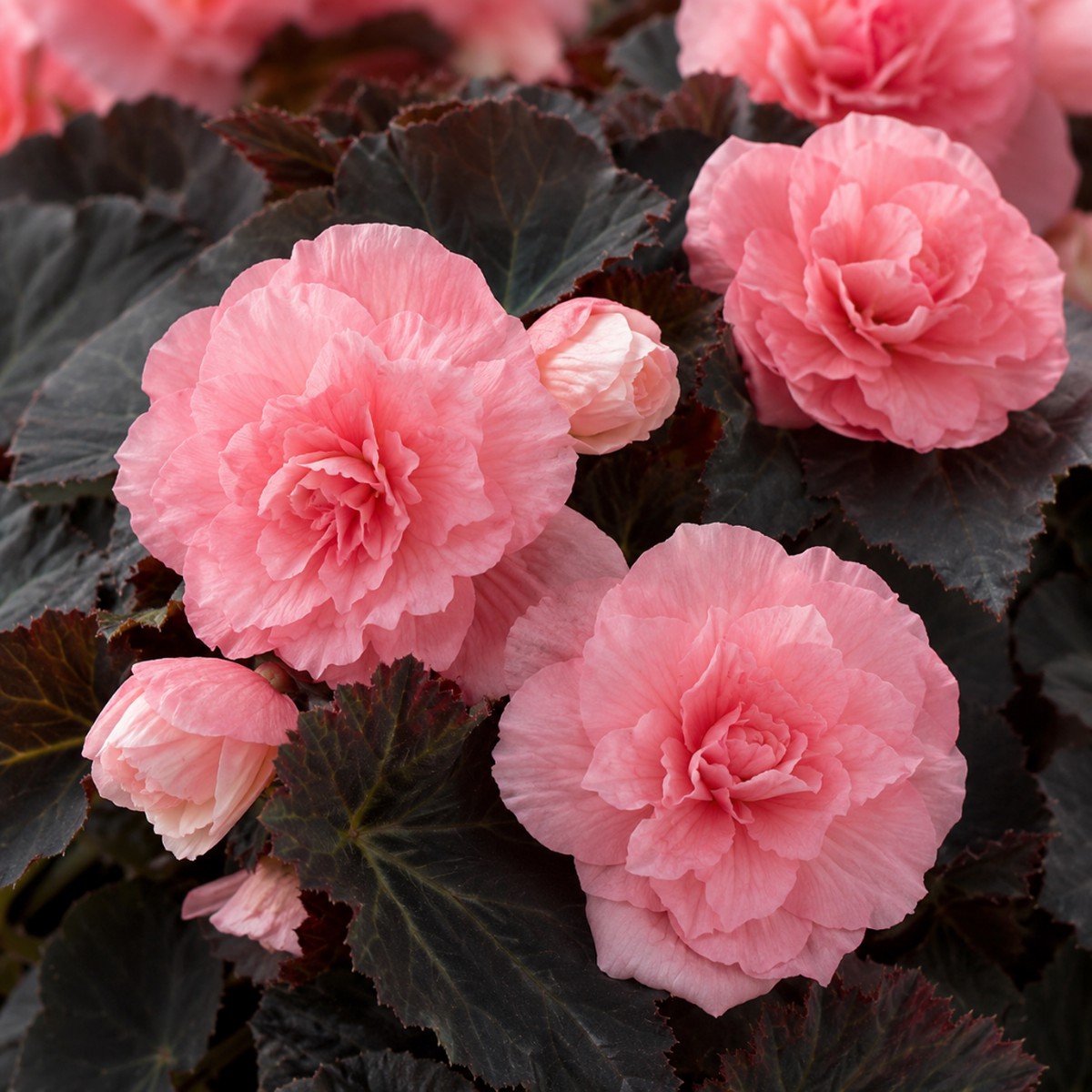 1 Large Plant - Begonia Non Stop Mocca Light Pink, Outdoor Garden Ready, 5L Pot