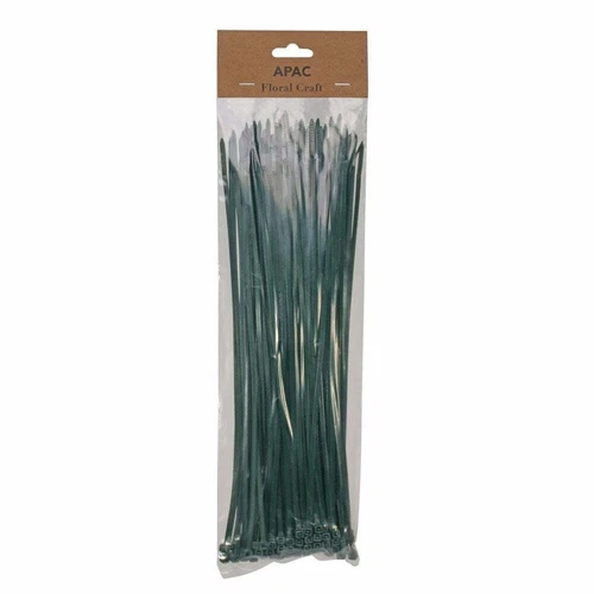 30cm Cable Ties x 100 - Dark Green - Florist Flower Plant Support