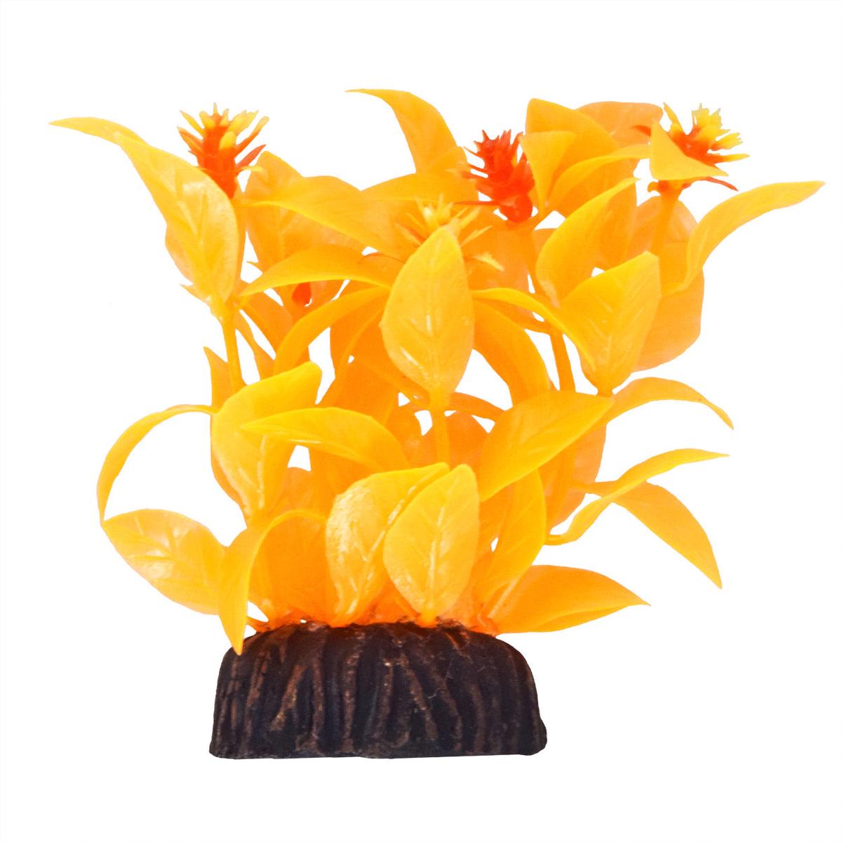 Underwater Treasures Ludwigia Orange Plastic Plant - 3 inch