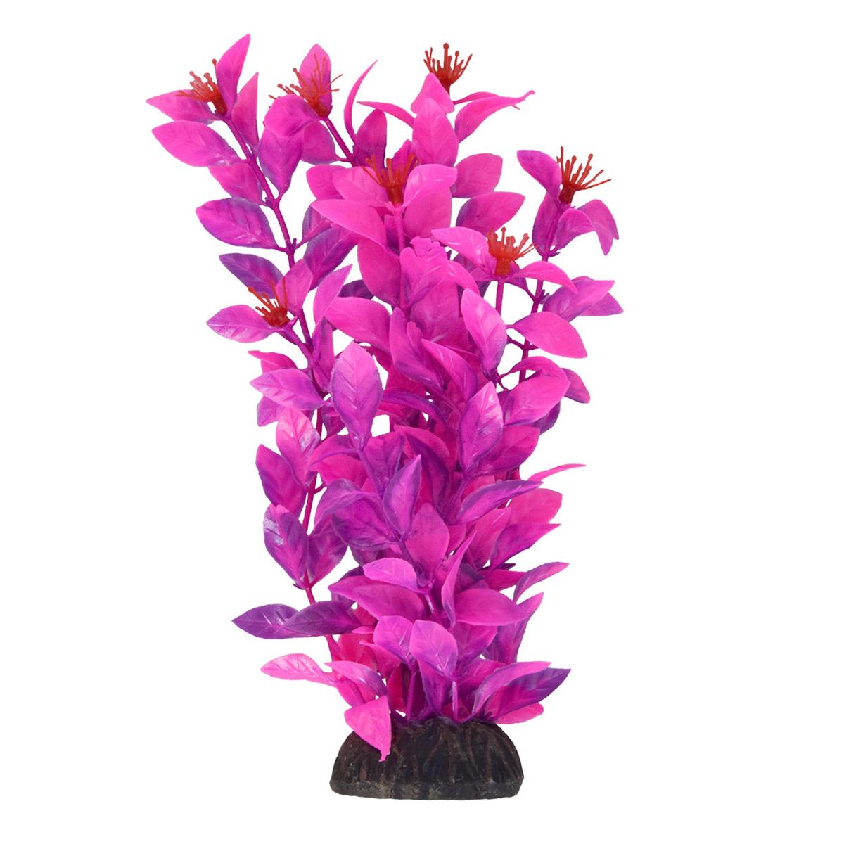 Underwater Treasures Ludwigia Pink Plastic Plant - 8 inch