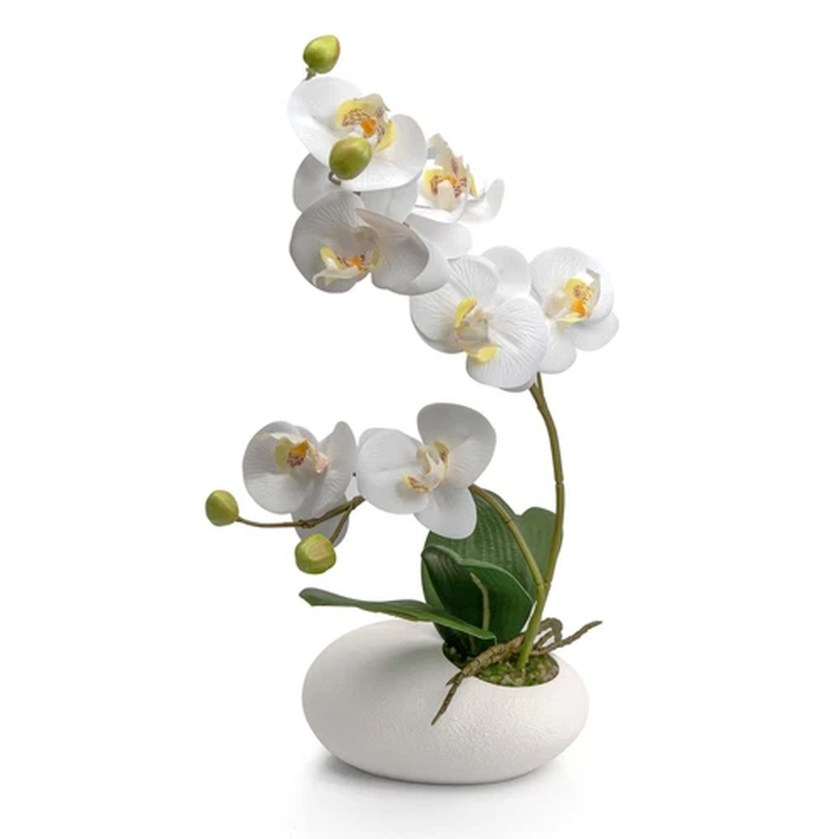 35cm Artificial Plant Fake Silk Orchid Flower Potted Home Party Table Decor