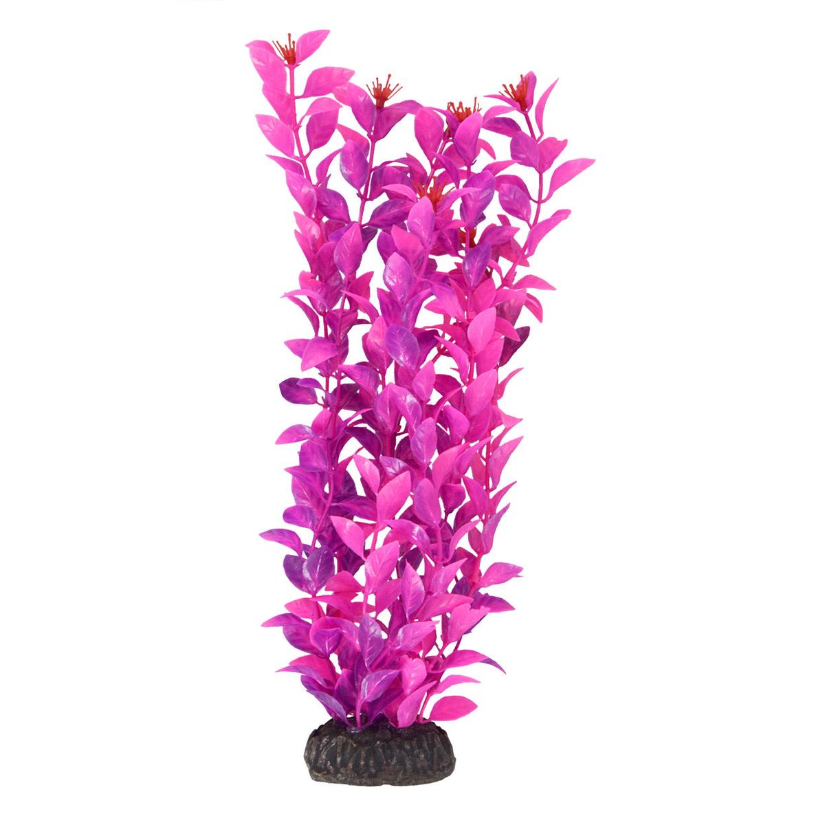 Underwater Treasures Ludwigia Pink Plastic Plant - 12 inch