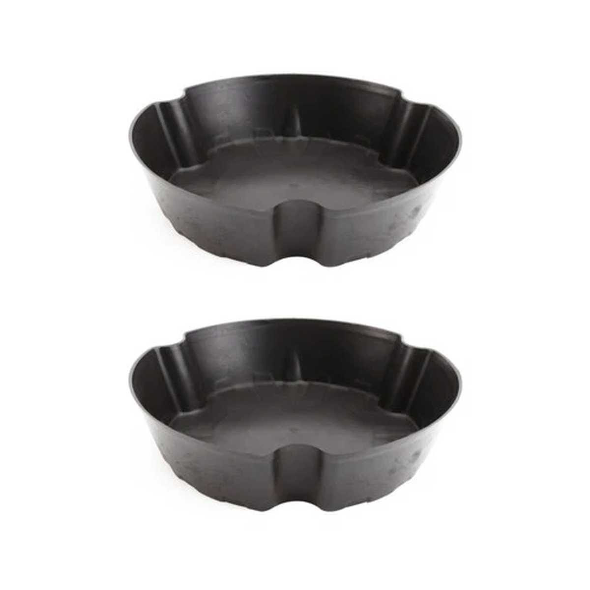 2Pcs Plastic Flowerpots Black Creative Round Planter Flower Pot