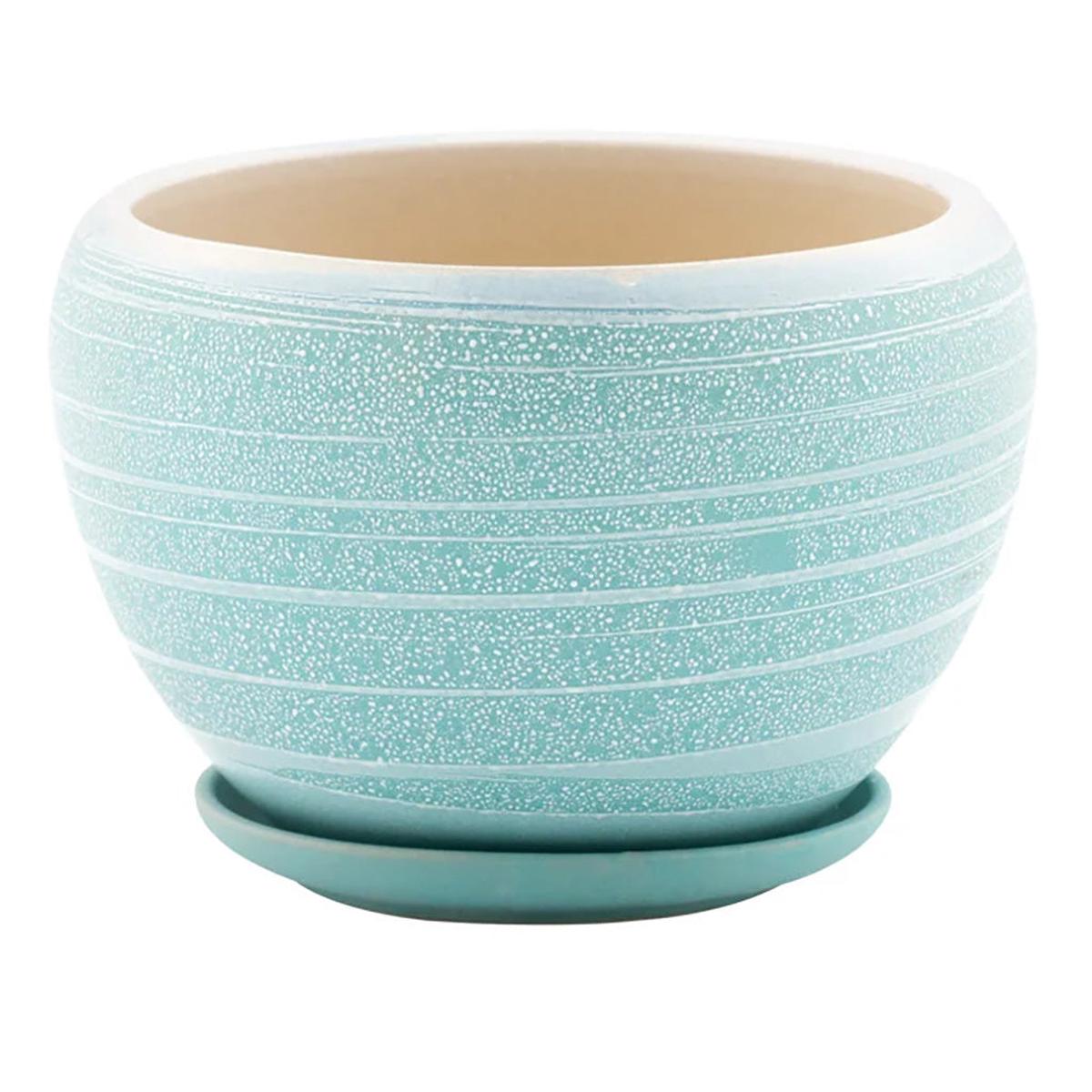 Large Blue Striped Pot