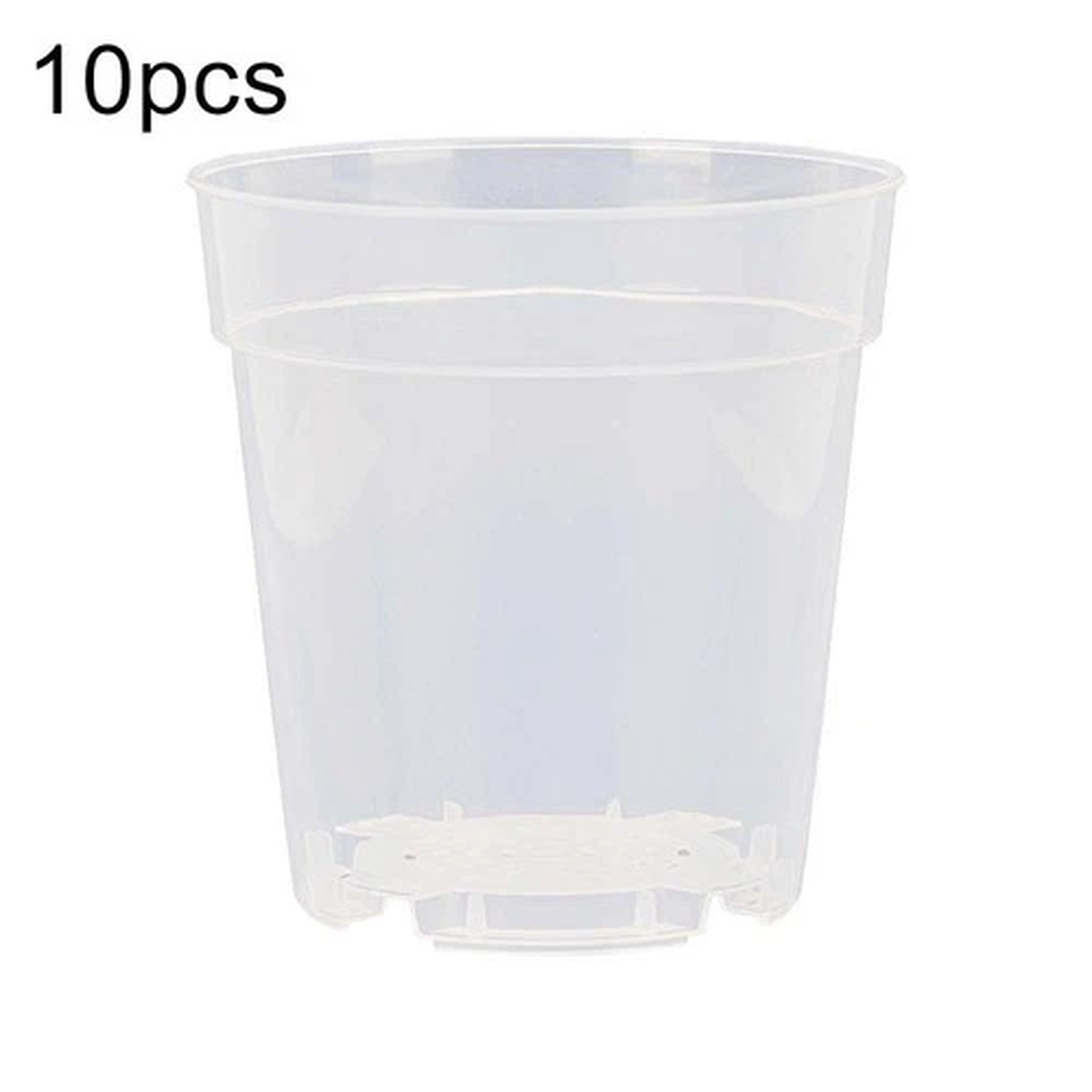 Transparent Flower Pot Variety Pack of 10 with Efficient Drainage System