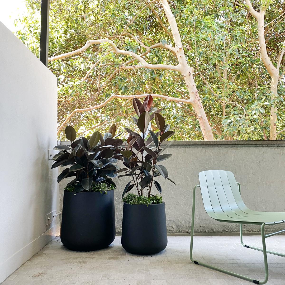 Curved Tapered Planter in Charcoal