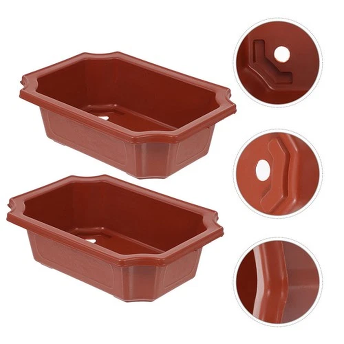 5 Pcs Bonsai Pot Flower Pots Planter Box with Drainage Decoration