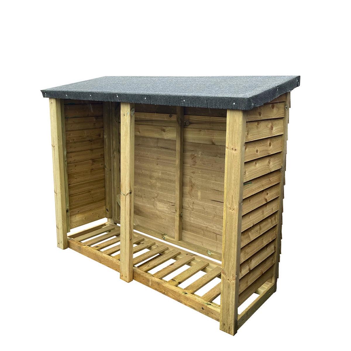 Heavy Duty Garden Log Store 180cm wide x 67cm deep by Churnet Valley - FLS46