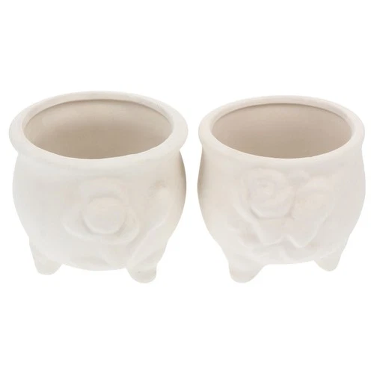 2 Pcs Garden Pots Paintable DIY Planter Material Ceramic Flowerpots