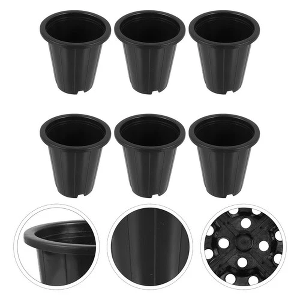 6 Pcs Durable Nursery Pot Pots Flower Plastic Flowerpot