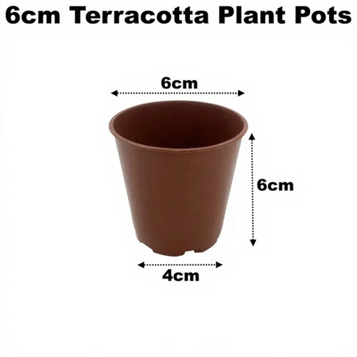 6cm Plant Pots Terracotta Plastic Tall Deep Full Size Flower Pot 2.5" Seedling