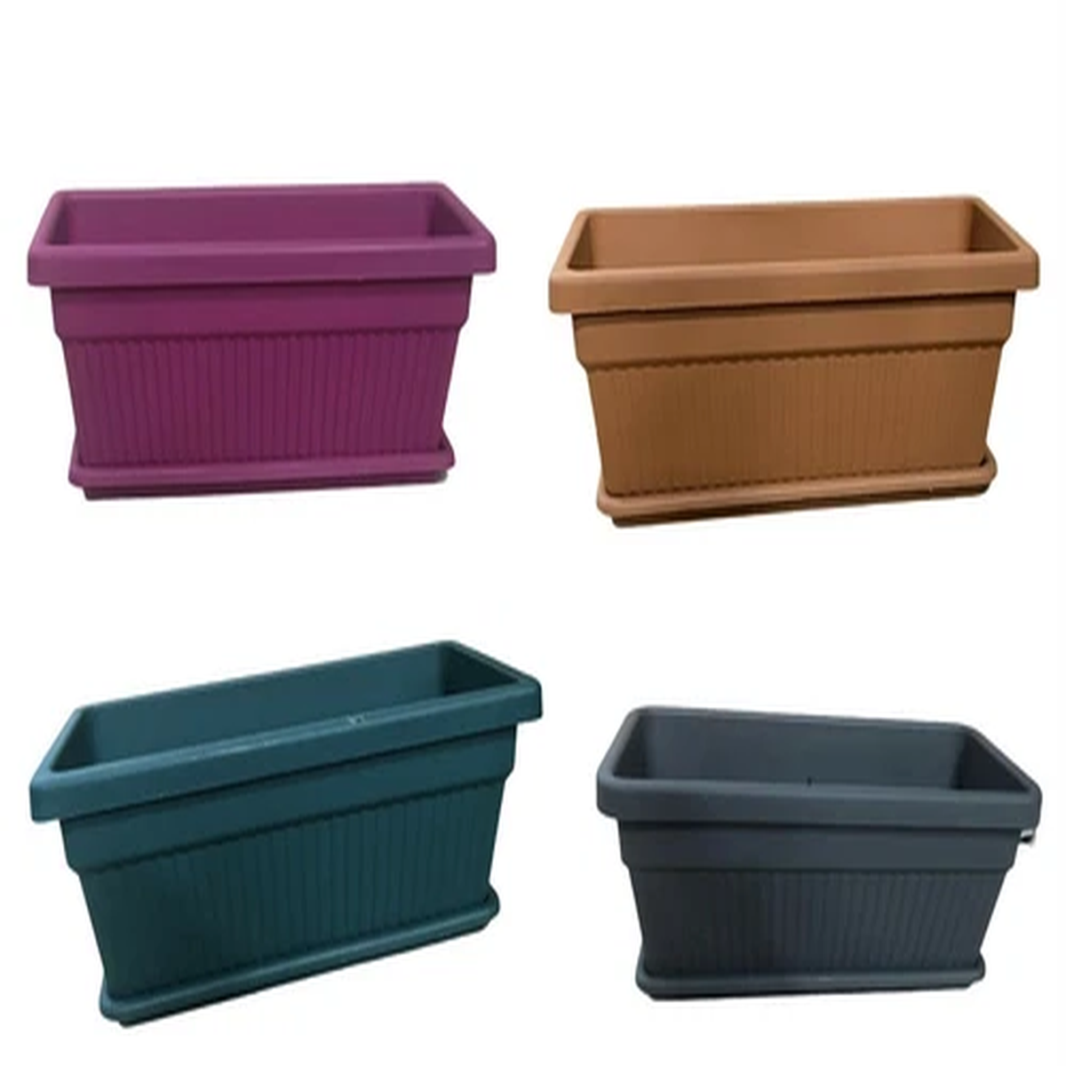 Heavy Duty Trough Planter Long Window Box Plant Pot Windowsill Drip Saucer