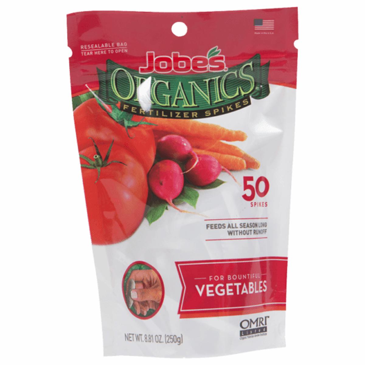 Jobe's Organic Vegetable Spikes 250g 50 Pack