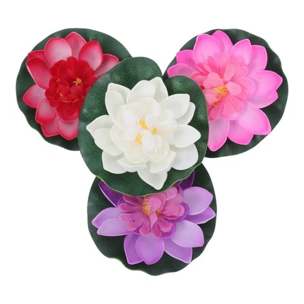 4 Pcs Artificial Water Lilies Pond Floating Plants Flowers for Pool