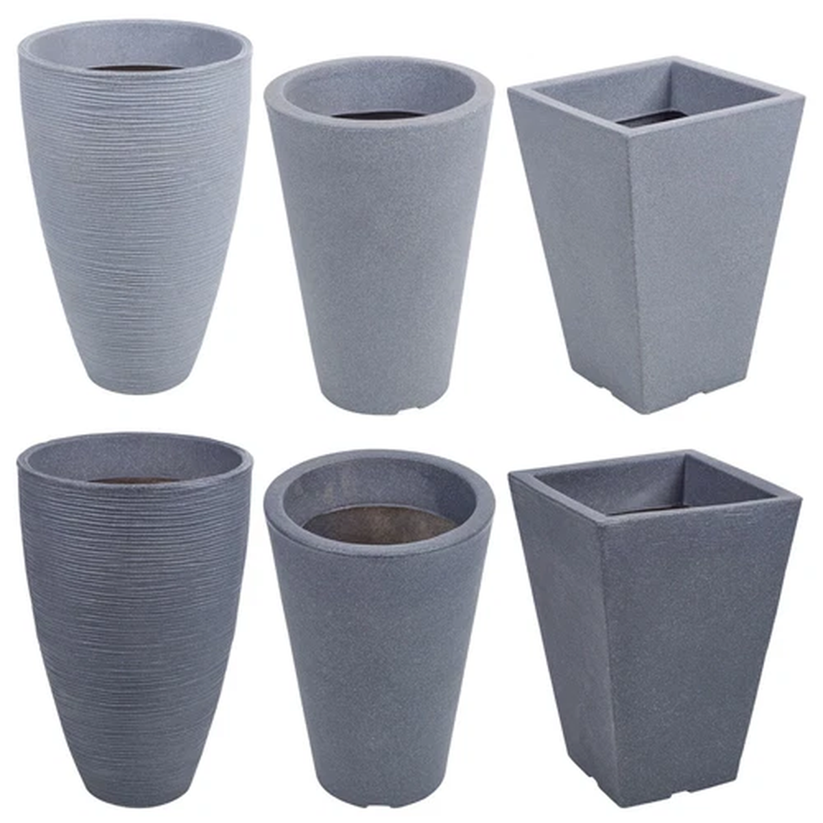 Large Plastic Plant & Flower Pot Planters Round Square Ribbed Decor Outdoor Tall