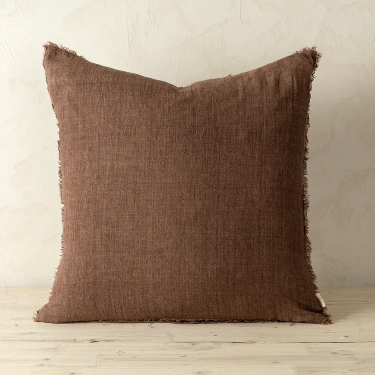 Lina Linen Pillow Mocha 20x20"