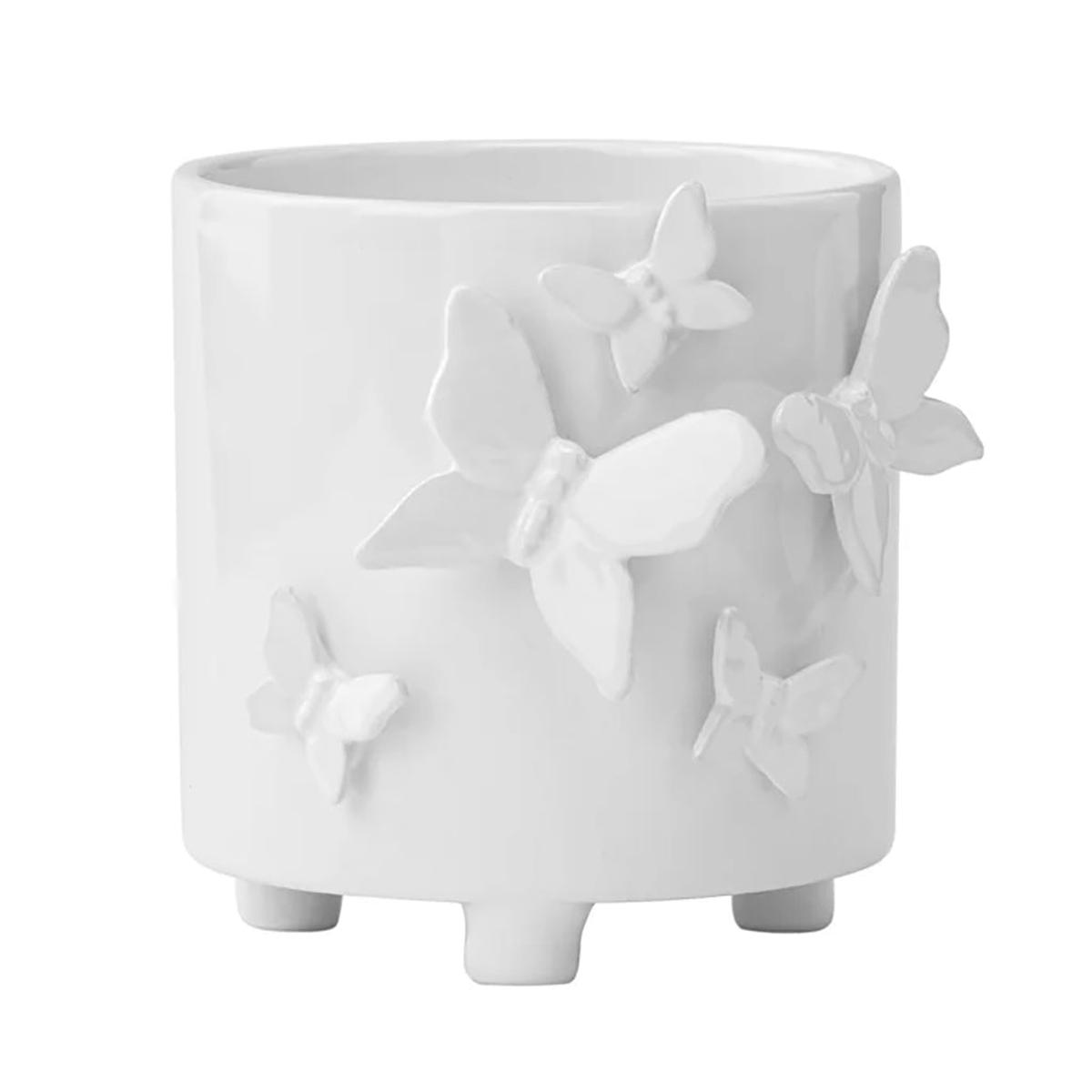 White Butterfly Planter