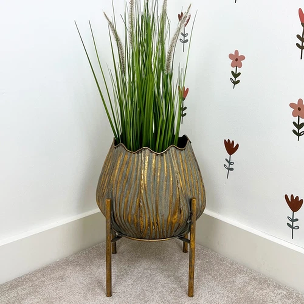Floor Standing Plant Pot Holder Stand Planter Vintage Decorative Vase Home Decor