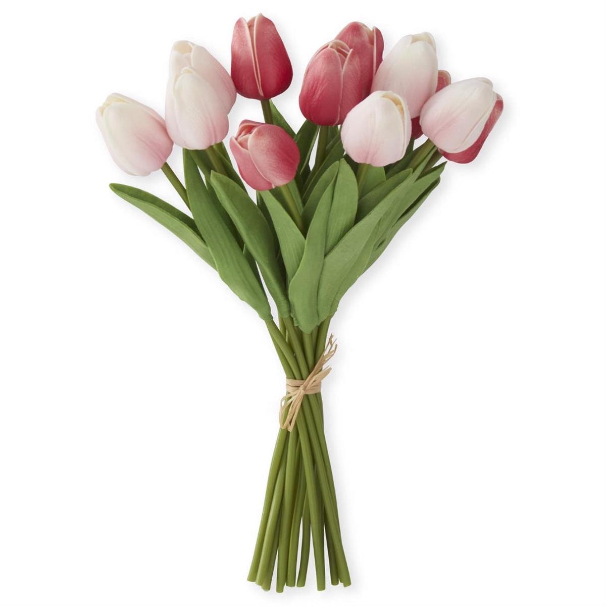 Real Touch Mini Tulip Bundle 13" Pink Rose Everlasting