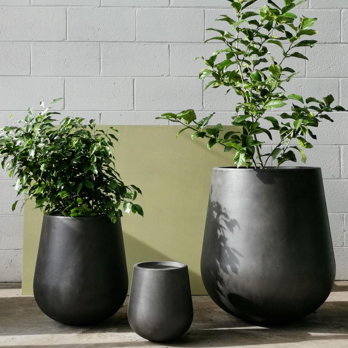 Tear Drop Planter in Charcoal