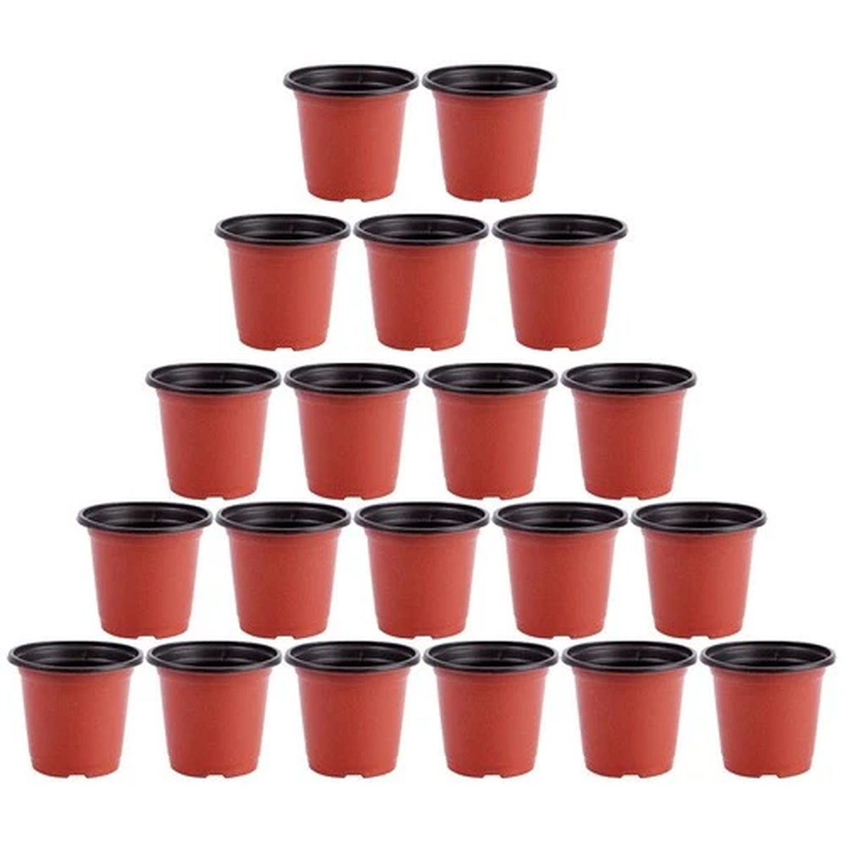 20 Pcs Lightweight Plastic Flower Pots Garden Balcony Plant Nursery