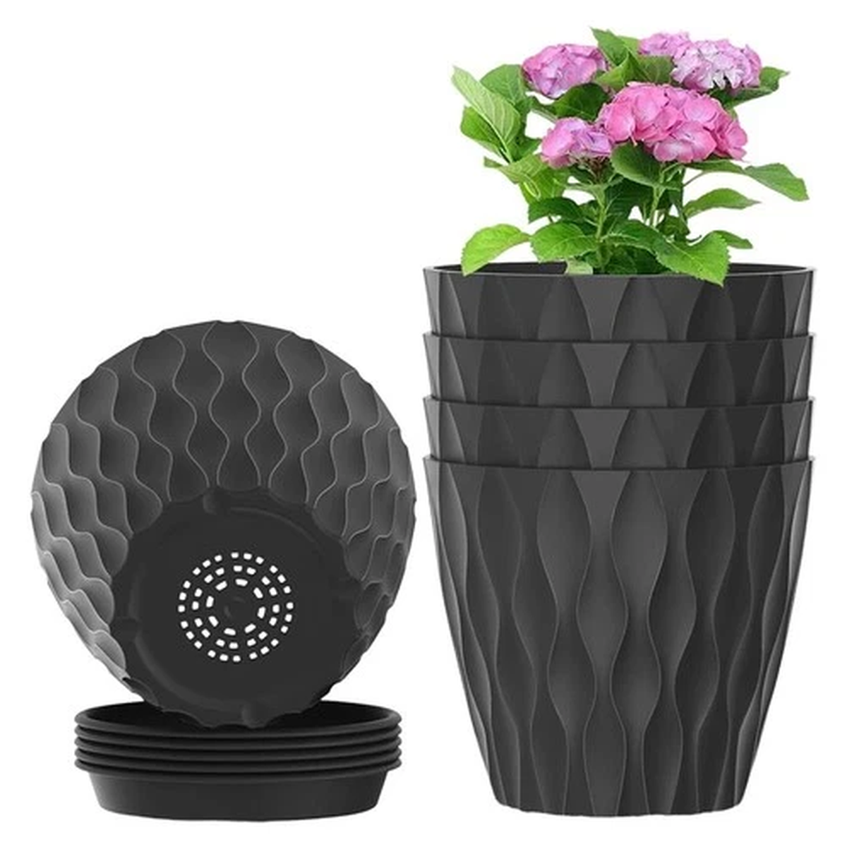 6 Inch Flower Pots with Modern Design and Drainage for Indoor Gardening
