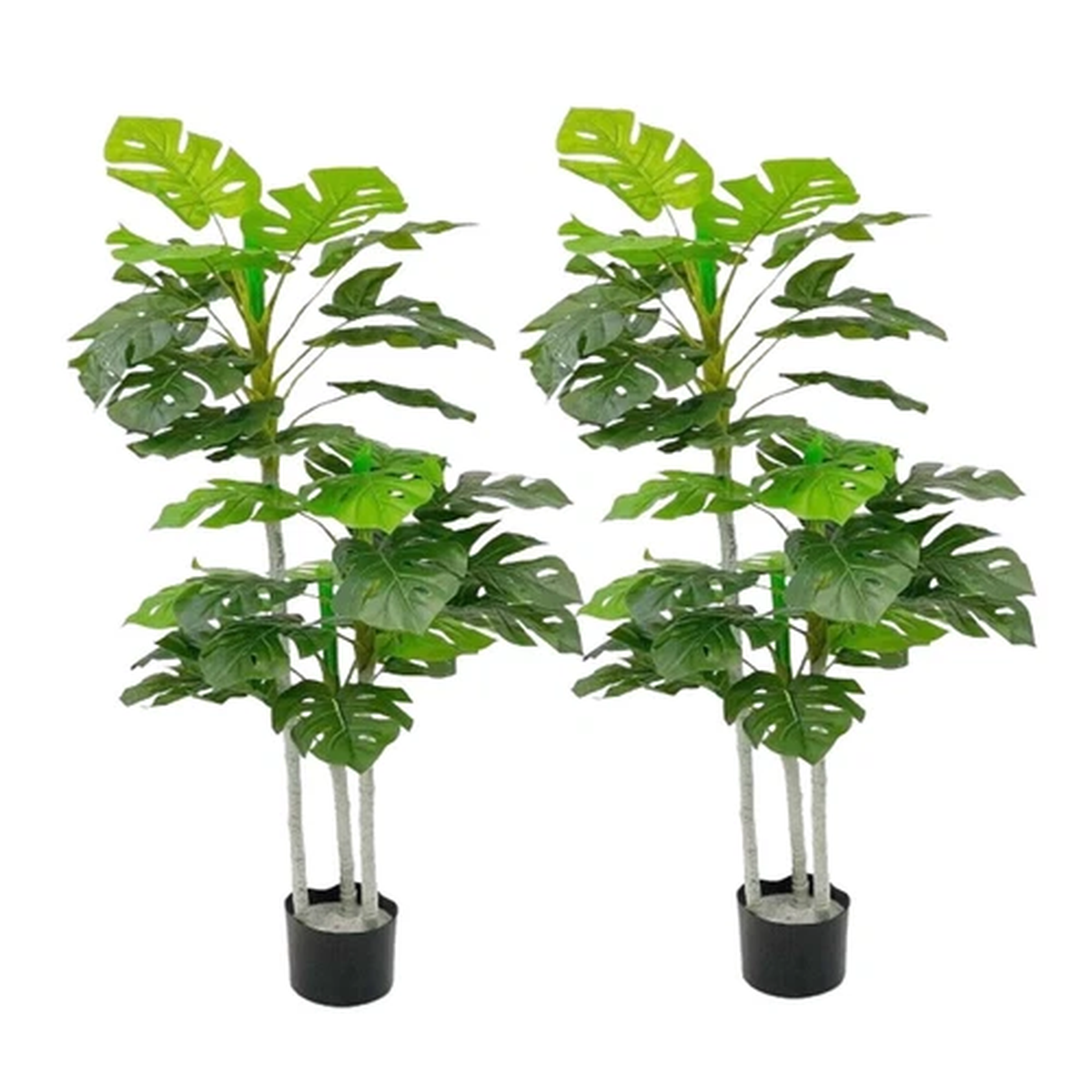 2 x Large Artificial Plants Monstera Fake Tree Ultra Realistic Home Office 130cm