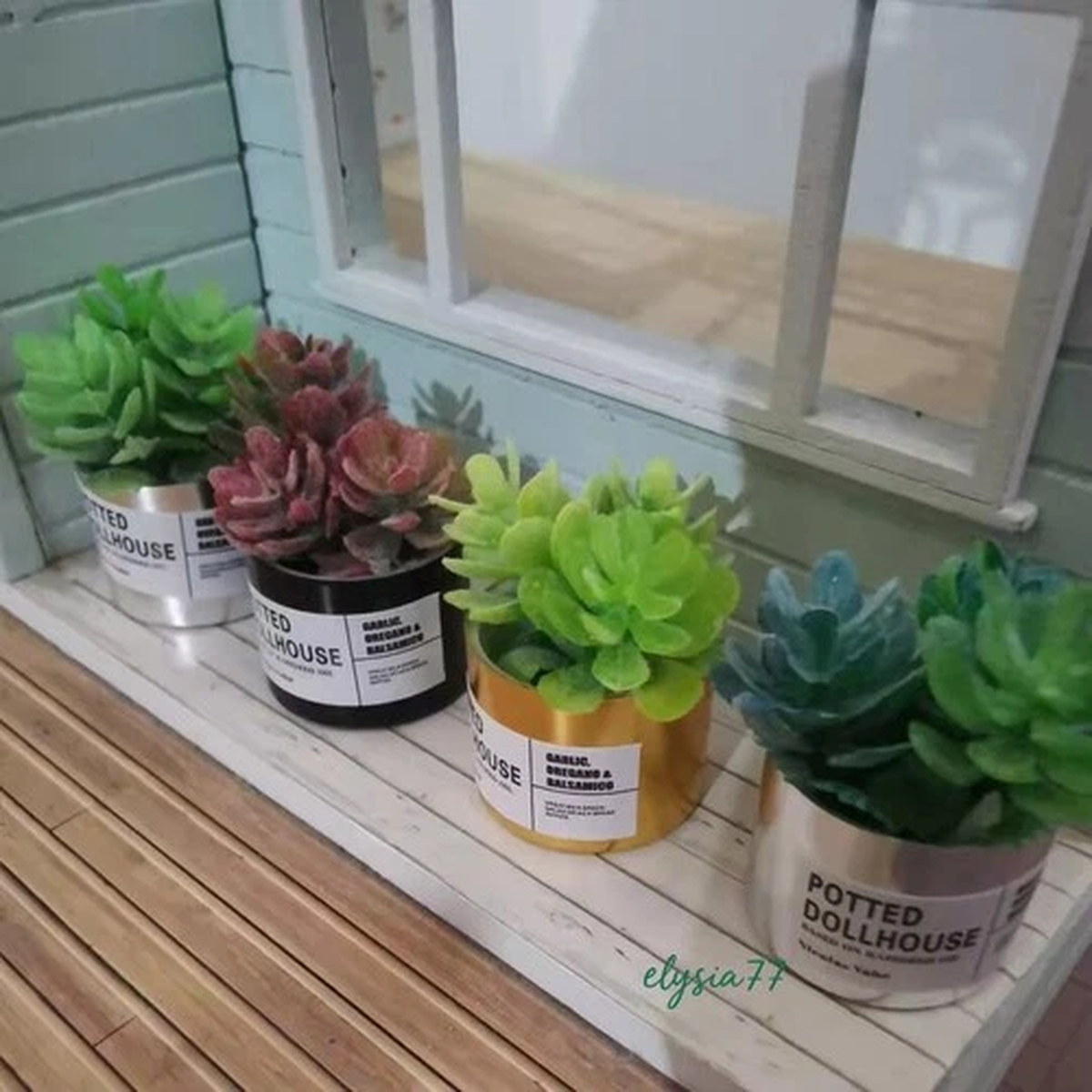 4PC 1:12 Scale Dollhouse Accessories Miniature Plants Potted Outdoor Flowers Pot