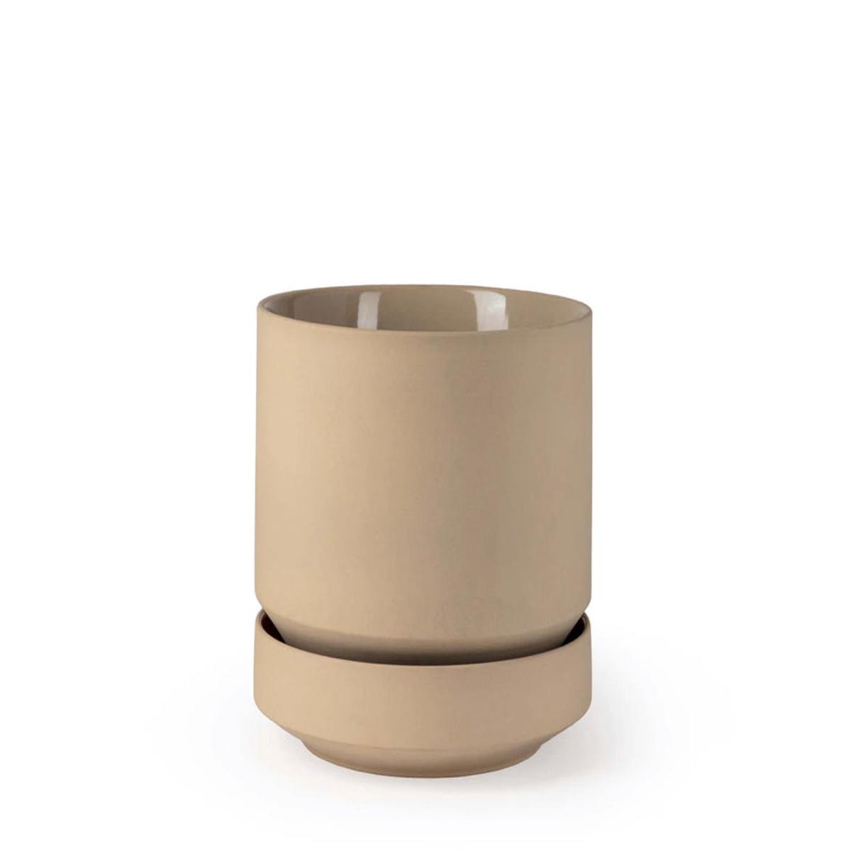 8" Round Two Planter - Oatmeal