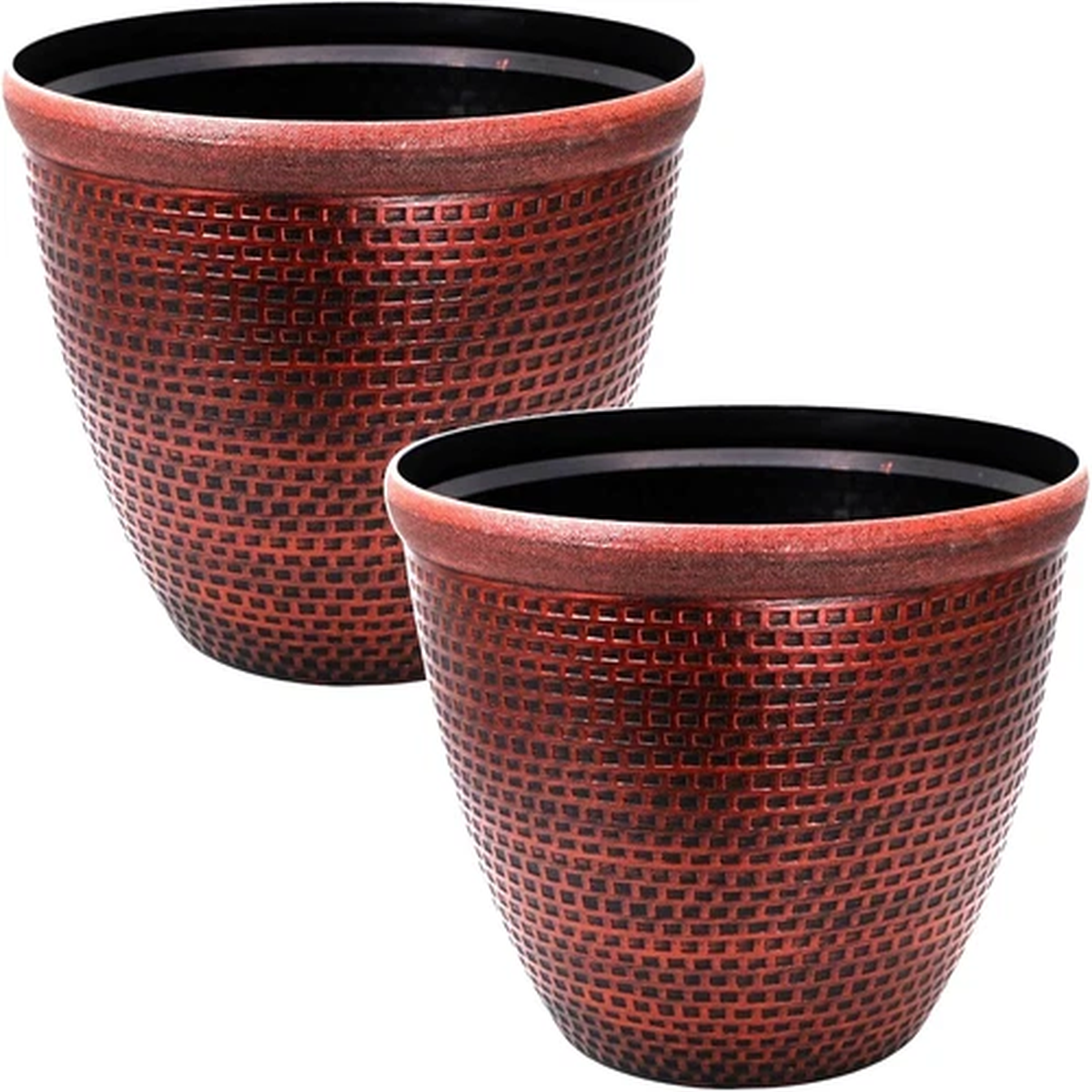 2Pc Plastic Cromarty Planter 30cm Antique Copper Pot 10L Garden Decor Plant Pot