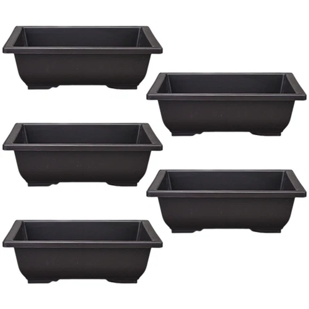 5PCS Balcony Reusable Rectangular Flower Pots Flowerpots Rectangular Bonsai Pot